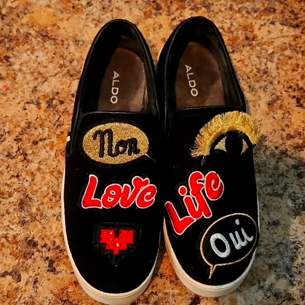 Aldo Keacien Black slip-on sneaker shoe size 6.5